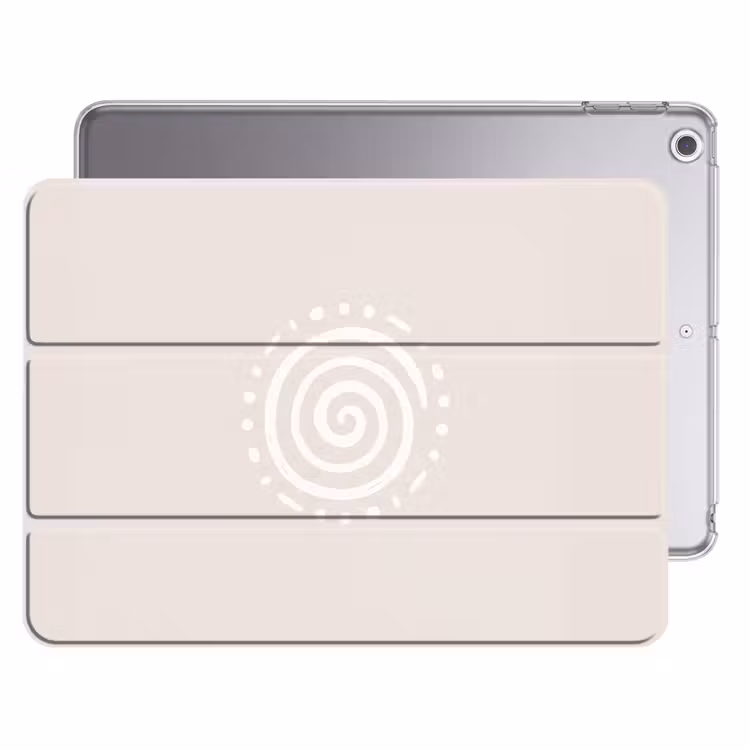 iPad hoes - Symbool - Spiraal - Abstract - Minimalistisch - Beige — 1