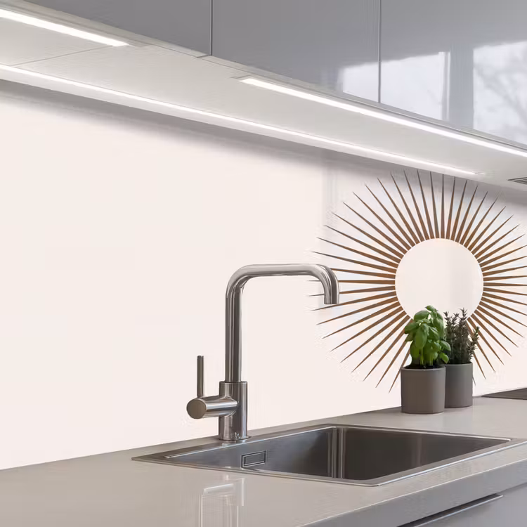 Keuken achterwand - Abstract - Zon - Symbool - Modern - Beige — 2
