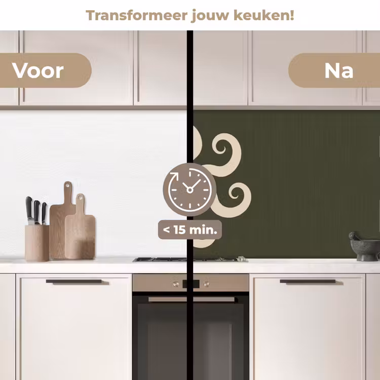 Keuken achterwand - Patroon - Spiraal - Abstract - Modern - Groen — 3