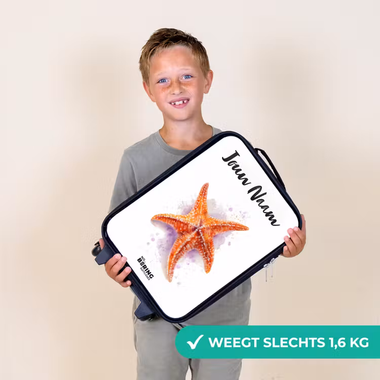 Kinderkoffers met naam - Oranje Zeester Illustratie — 3