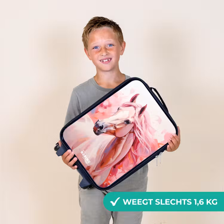 Kinderkoffer - Pastel roze paard — 3