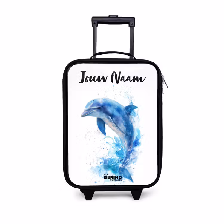 Kinderkoffers met naam - Springende blauwe dolfijn — 1