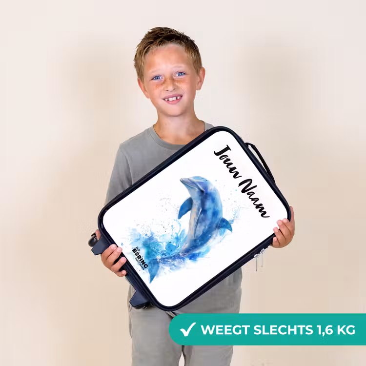 Kinderkoffers met naam - Springende blauwe dolfijn — 3