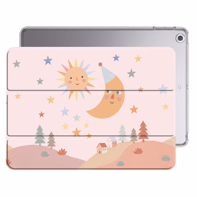iPad hoes - Zon - Maan - Sterren - Kinderkamer - Pastel — 1