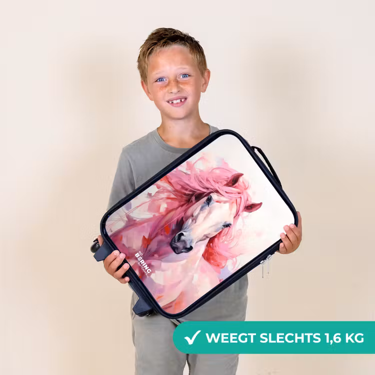 Kinderkoffer - Paard in roze pastel tinten — 3