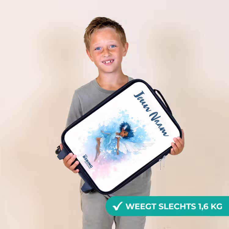 Kinderkoffers met naam - Vliegende fee in blauwe tinten — 3