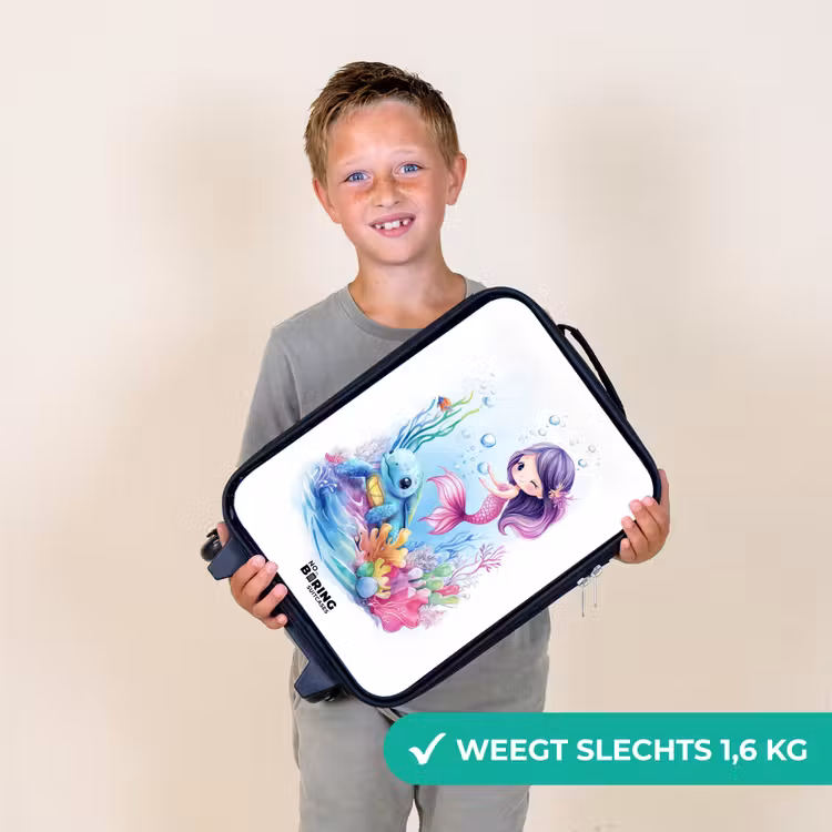 Kinderkoffer - Zeemeermin met blauw schildpad tussen koraal — 3
