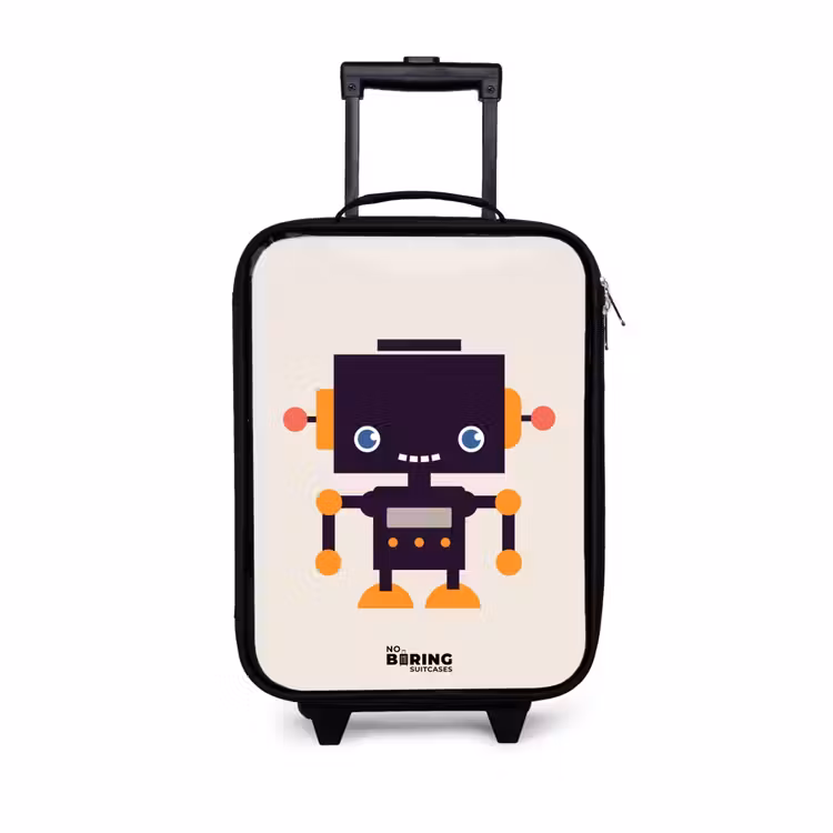 Kinderkoffer - Zwarte robot met oranje accenten — 1