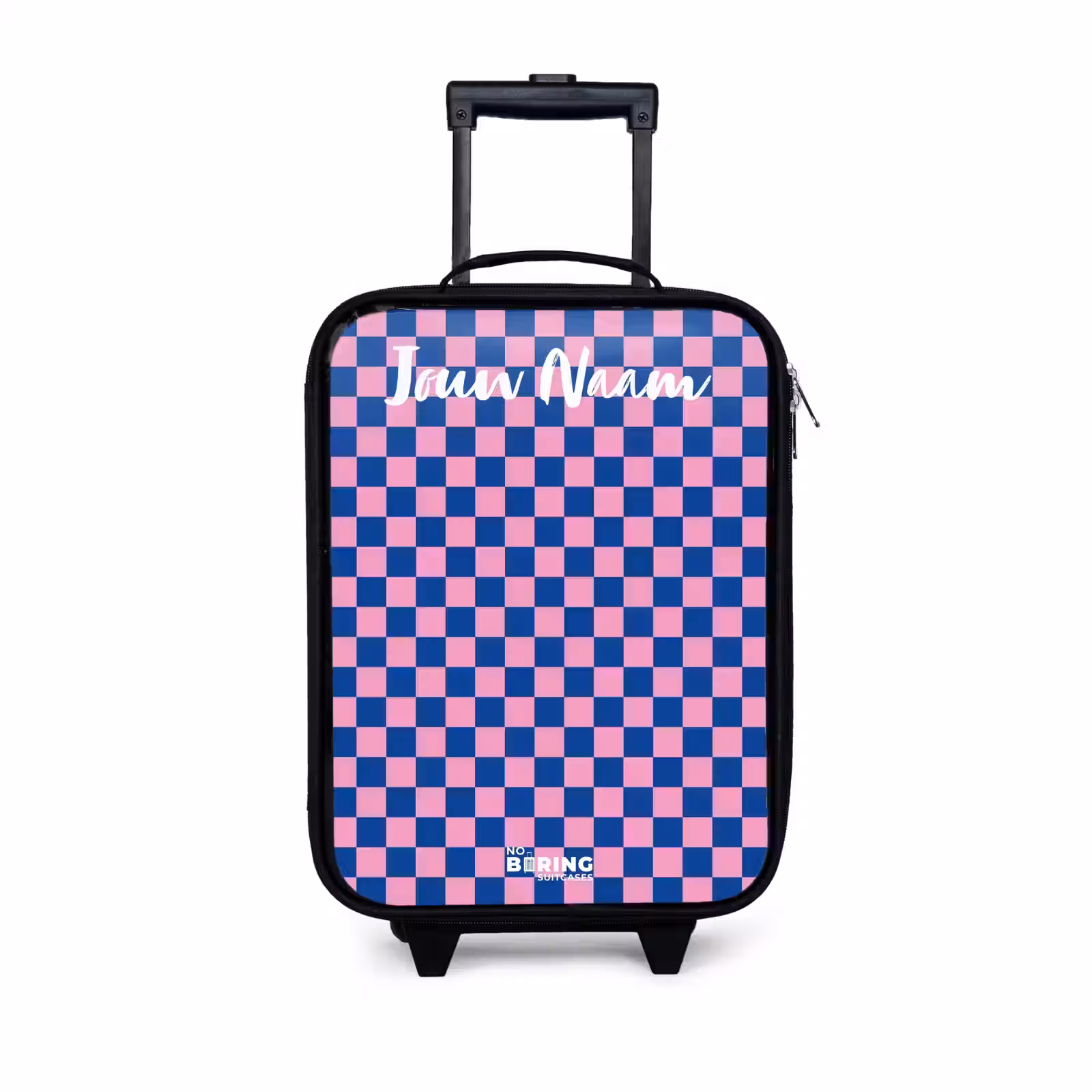 Kinderkoffers met naam - Blokjes - Blauw - Roze — 1