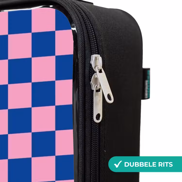 Kinderkoffers met naam - Blokjes - Blauw - Roze — 6