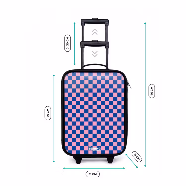 Kinderkoffers met naam - Blokjes - Blauw - Roze — 7