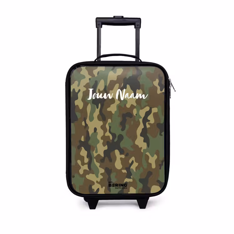 Kinderkoffer - Groene camouflage met zandkleur — 1