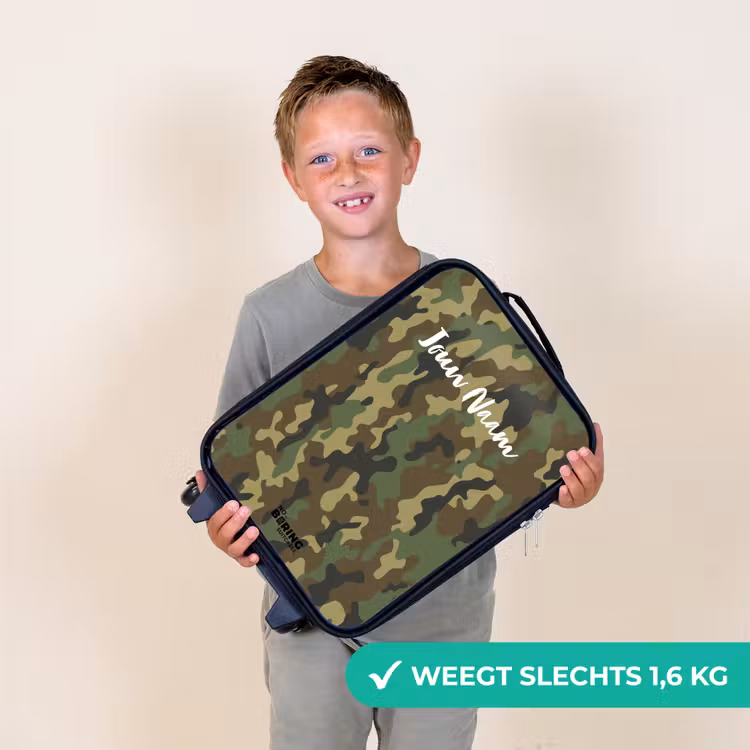 Kinderkoffer - Groene camouflage met zandkleur — 3