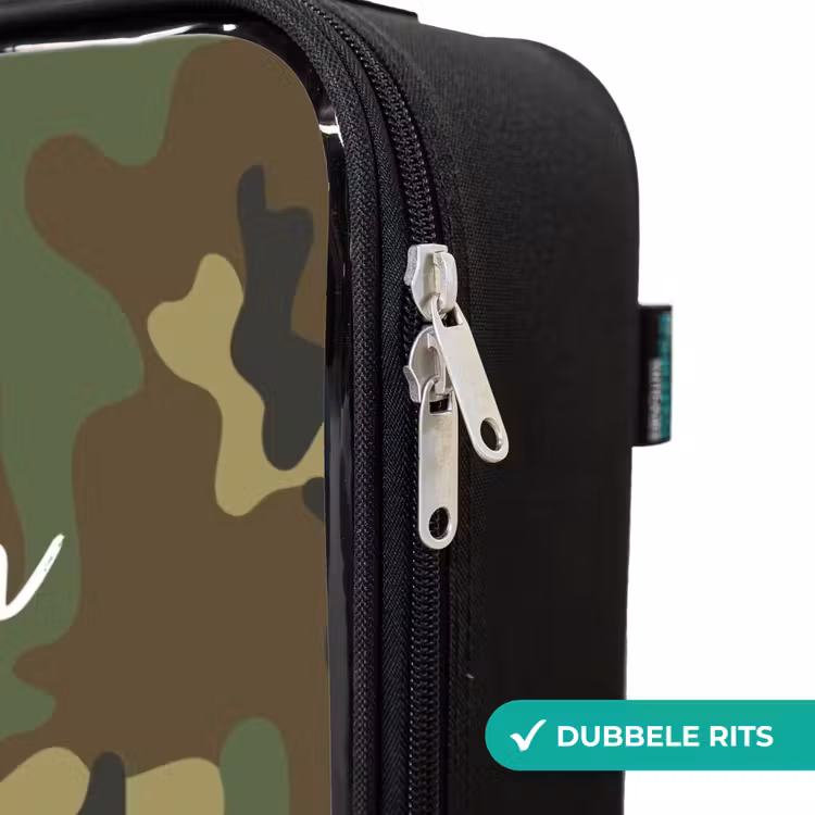 Kinderkoffer - Groene camouflage met zandkleur — 6