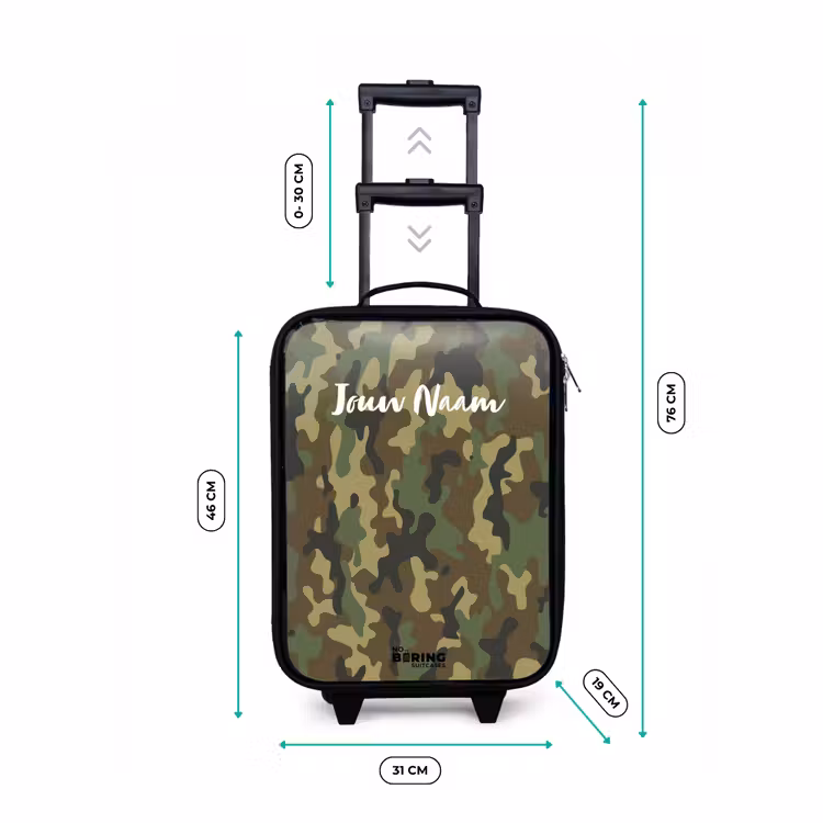 Kinderkoffer - Groene camouflage met zandkleur — 7