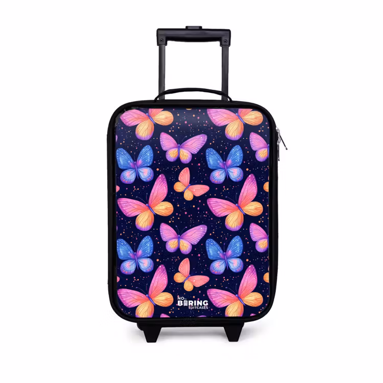 Kinderkoffer - Kleurrijke vlinders in roze en blauw — 1