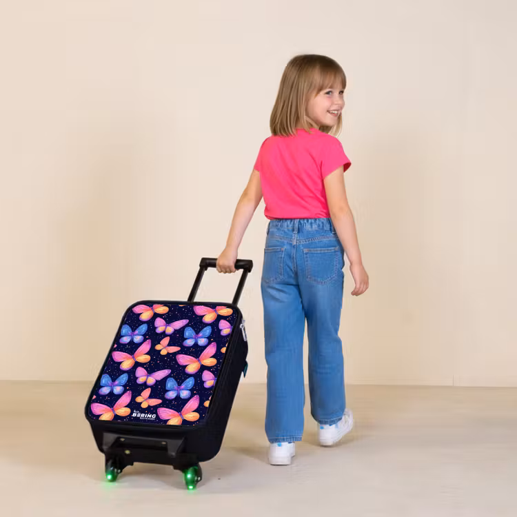 Kinderkoffer - Kleurrijke vlinders in roze en blauw — 2