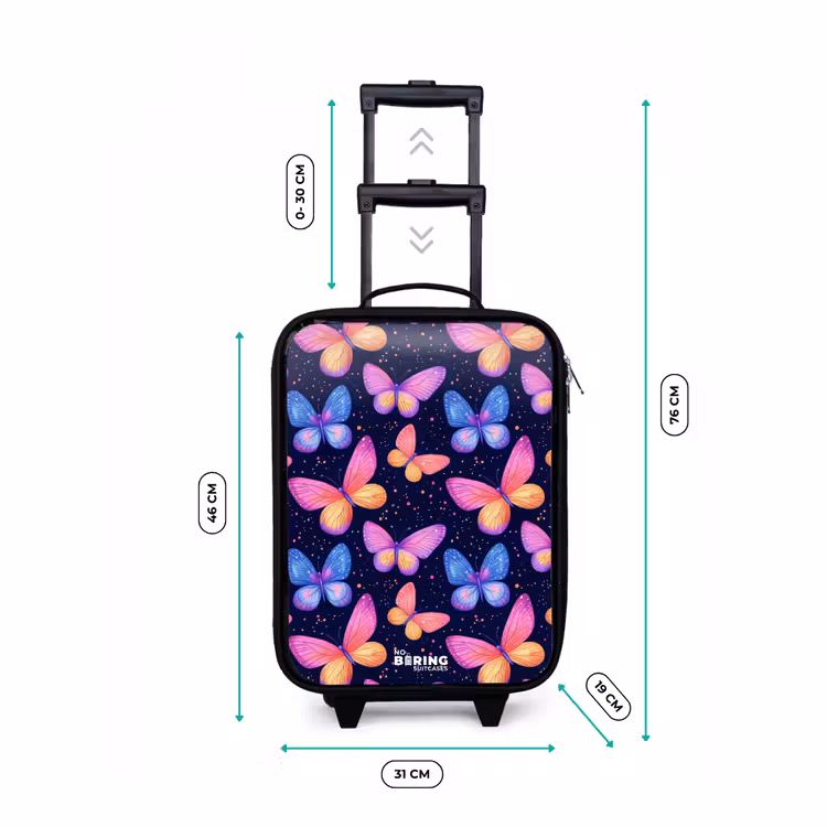 Kinderkoffer - Kleurrijke vlinders in roze en blauw — 7