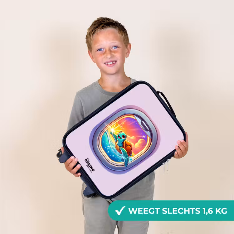 Kinderkoffer - Schildpad die zwemt met zonsondergang — 3