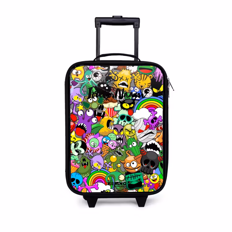 Kinderkoffer - Chaotisch kleurrijk monster patroon — 1