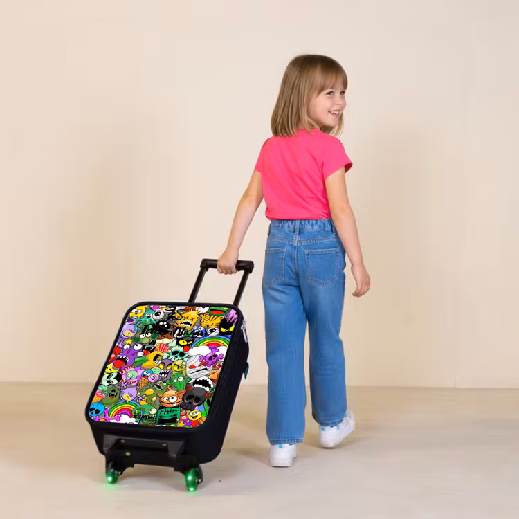 Kinderkoffer - Chaotisch kleurrijk monster patroon — 2