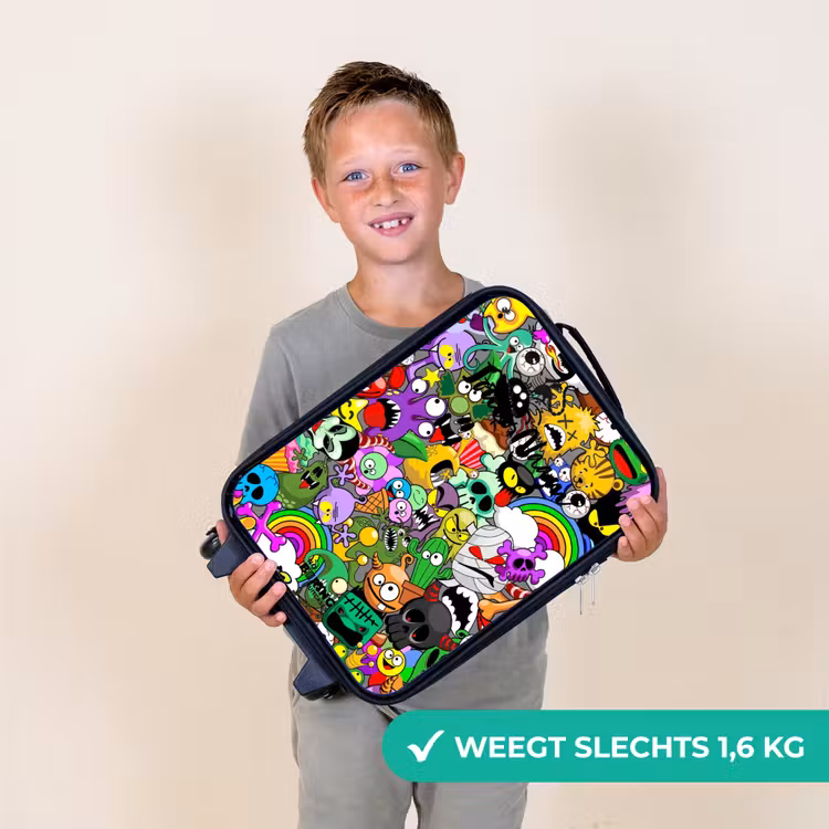 Kinderkoffer - Chaotisch kleurrijk monster patroon — 3
