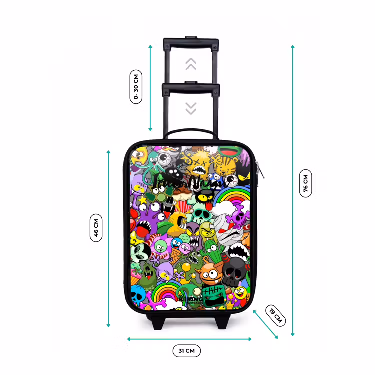 Kinderkoffer - Chaotisch kleurrijk monster patroon — 7