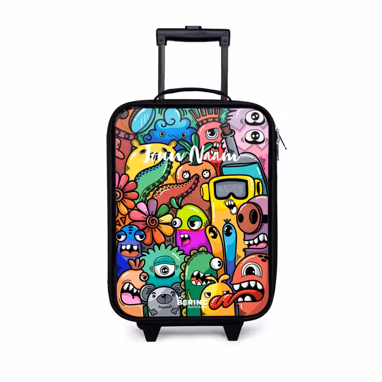 Kinderkoffer - Expressief en druk patroon met monsters — 1