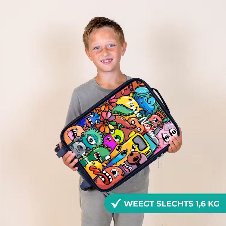 Kinderkoffer - Expressief en druk patroon met monsters — 3