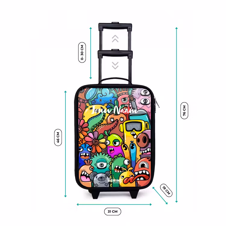 Kinderkoffer - Expressief en druk patroon met monsters — 7