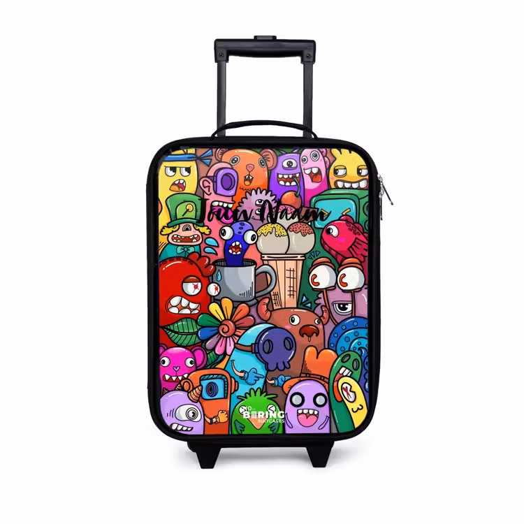 Kinderkoffer - Monsters, bloemen en ijsje patroon — 1