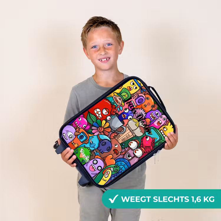 Kinderkoffer - Monsters, bloemen en ijsje patroon — 3