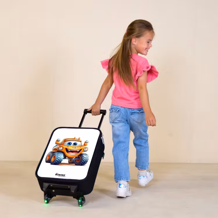 Kinderkoffer - Oranje monstertruck die lacht — 2