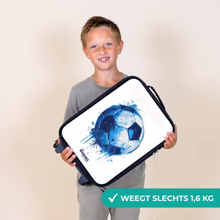 Kinderkoffers met naam - Voetbal - Inktspatten - Blauw - Bal — 3