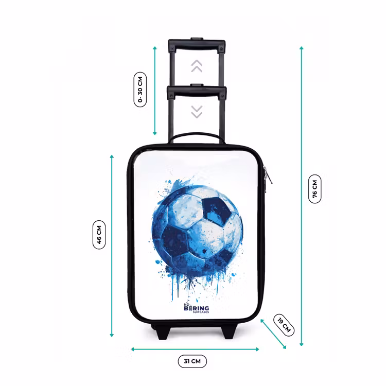 Kinderkoffers met naam - Voetbal - Inktspatten - Blauw - Bal — 7