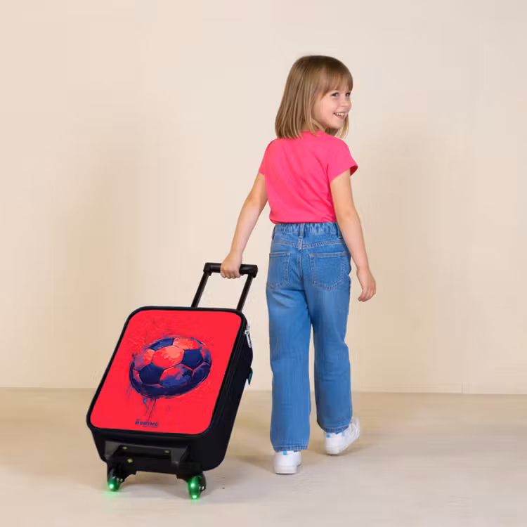 Kinderkoffers met naam - Voetbal - Verf - Blauw - Rood — 2