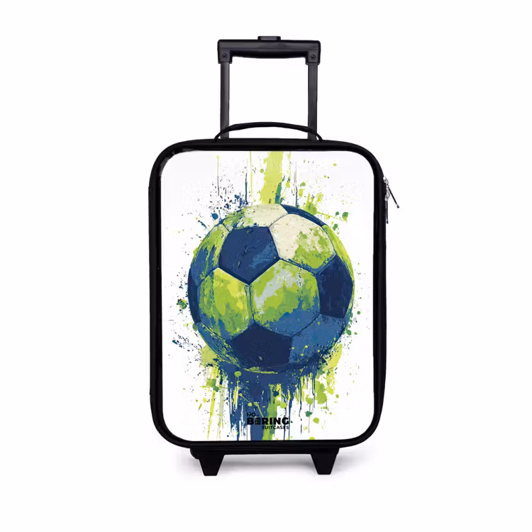 Kinderkoffers met naam - Voetbal - Verf - Groen - Blauw — 1