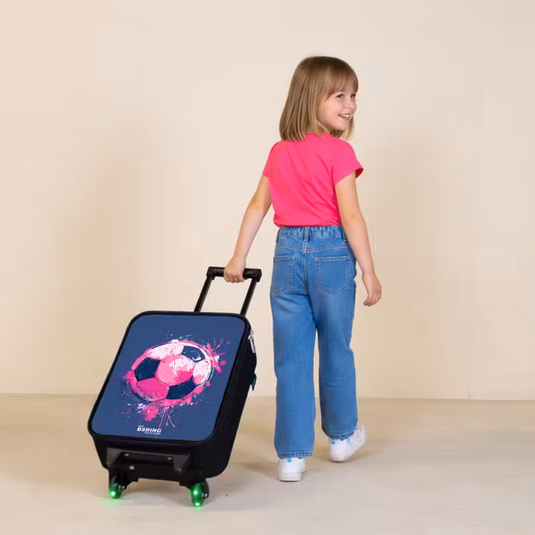 Kinderkoffers met naam - Voetbal - Verf - Roze - Blauw — 2