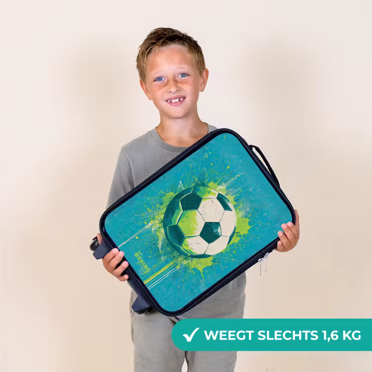 Kinderkoffers met naam - Voetbal - Verfspatten - Groen - Blauw — 3