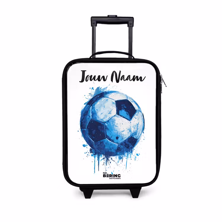 Kinderkoffers met naam - Voetbalvibes - Inktspatten - Blauw — 1