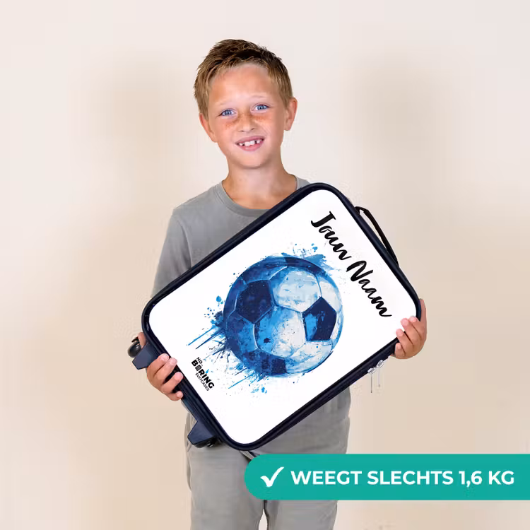 Kinderkoffers met naam - Voetbalvibes - Inktspatten - Blauw — 3