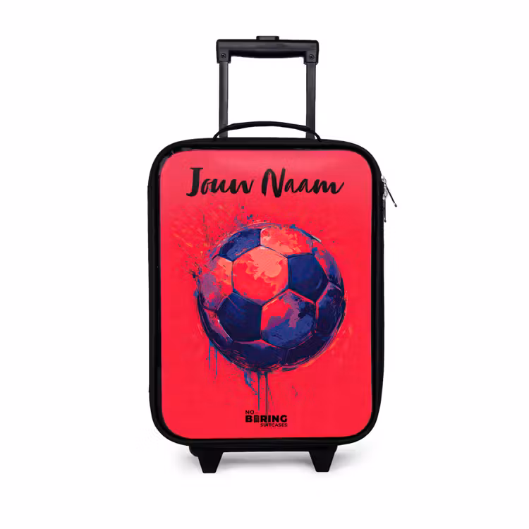 Kinderkoffers met naam - Voetbalvibes - Verf - Blauw - Rood — 1
