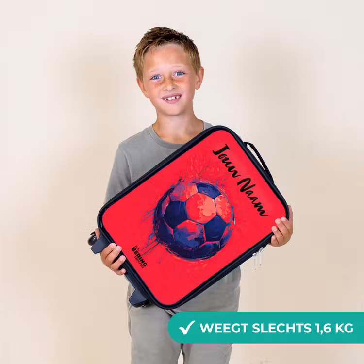 Kinderkoffers met naam - Voetbalvibes - Verf - Blauw - Rood — 3