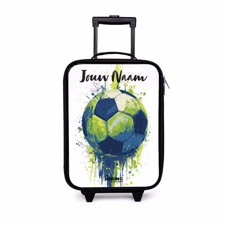 Kinderkoffers met naam - Voetbalvibes - Verf - Groen - Blauw — 1