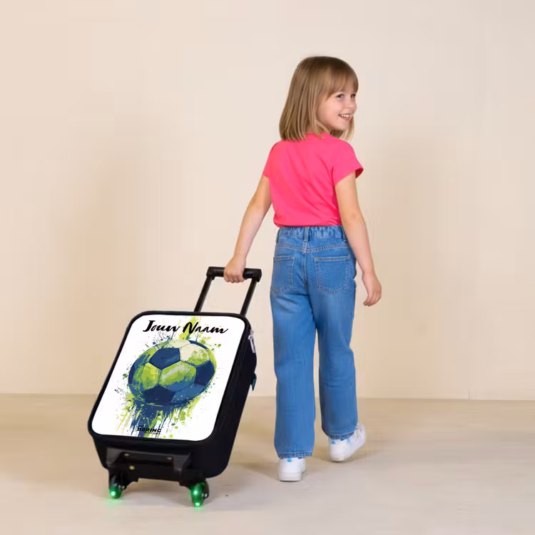 Kinderkoffers met naam - Voetbalvibes - Verf - Groen - Blauw — 2