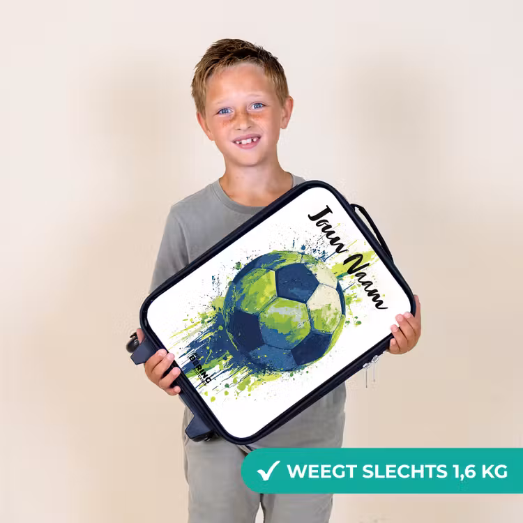 Kinderkoffers met naam - Voetbalvibes - Verf - Groen - Blauw — 3