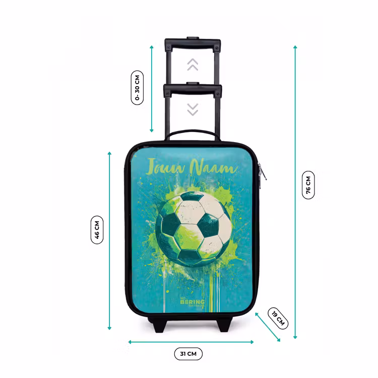 Kinderkoffers met naam - Voetbalvibes - Verfspatten - Groen - Blauw — 7