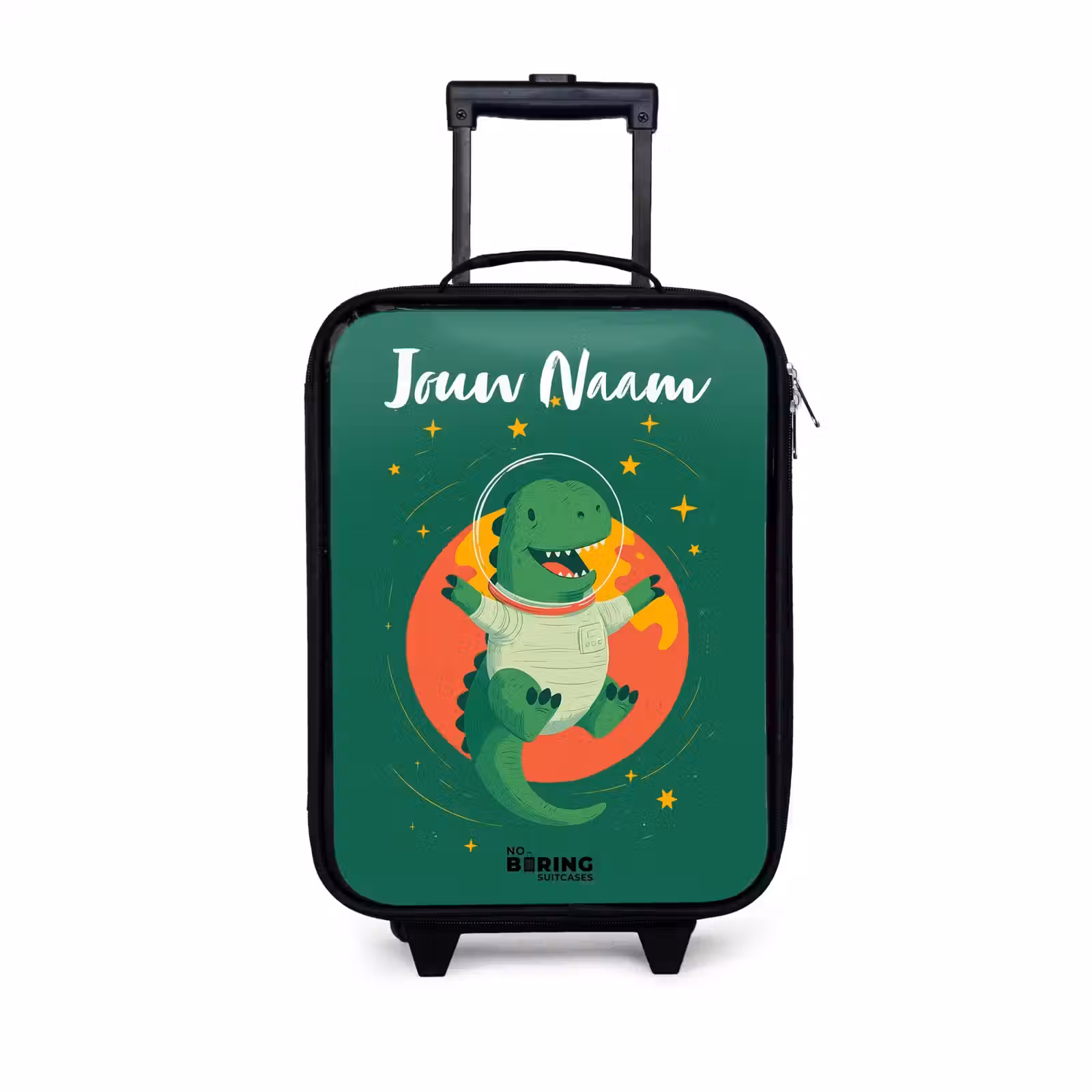 Kinderkoffers met naam - Dino - Planeet - Sterren - Groen — 1