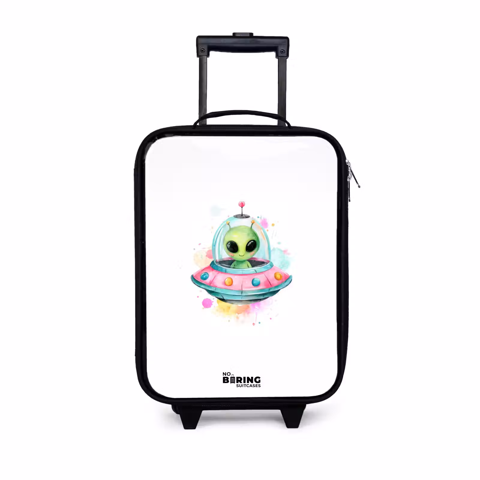 Kinderkoffer - Groene alien in kleurrijke UFO — 1