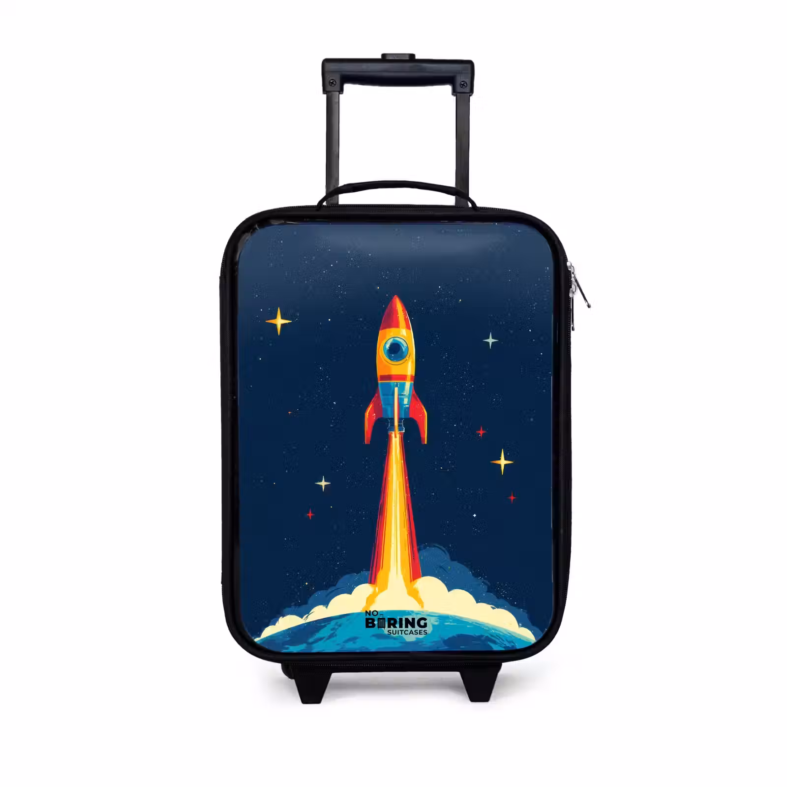 Kinderkoffers met naam - Planeet - Raket - Sterren - Donkerblauw — 1